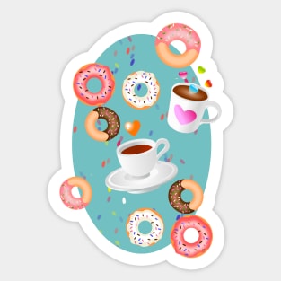 Coffee and Doughnuts Sticker